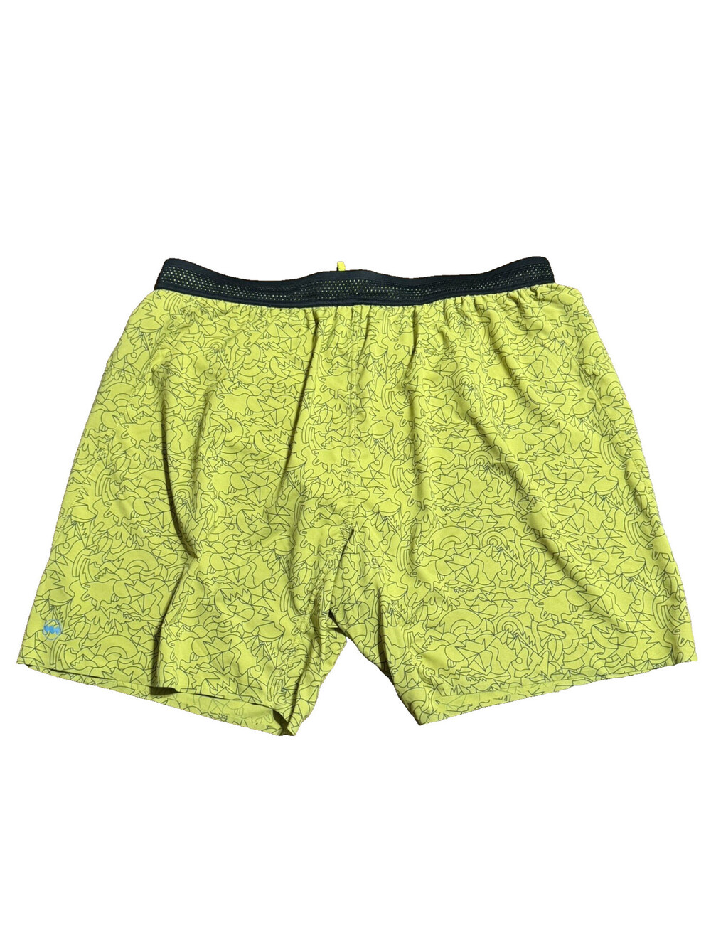 Janji Running Shorts Men’s XL Yellow Printed Athletic Trail Lined Performance